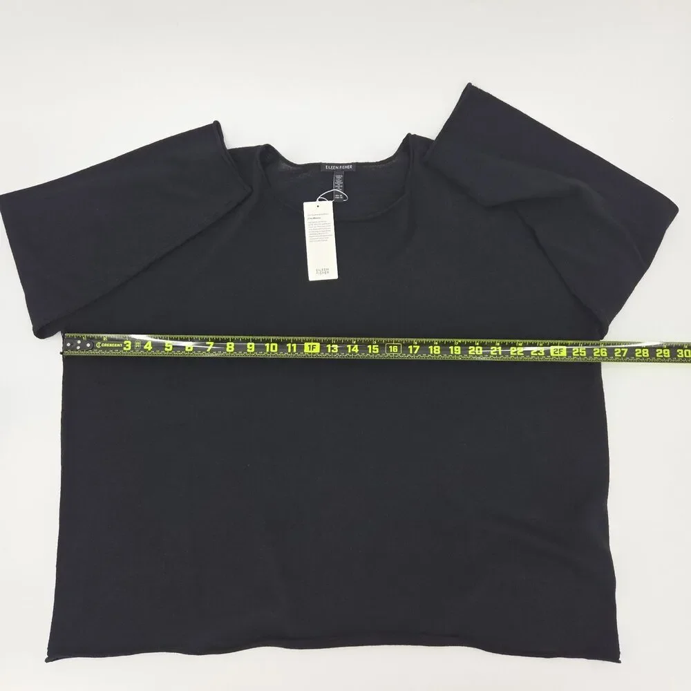 Eileen Fisher Merino Wool Sweater Box Top Womens Size XL Black Fall Winter Soft - Picture 6 of 7